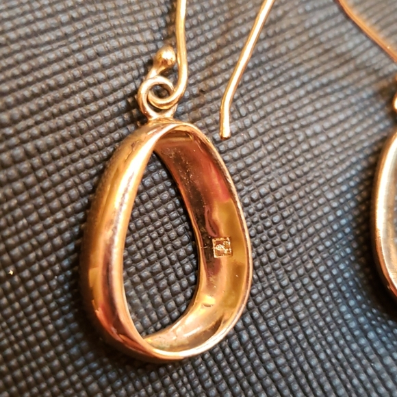 Gold designer pendant earrings - Picture 4 of 5